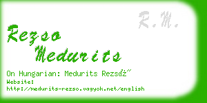 rezso medurits business card